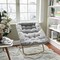 Flash Furniture Archer 28-in Oversized Portable Faux Fur Folding Saucer Chair, Gray Faux Fur/Soft Gold Frame FV-FSC-027-GY-SGD-GG - alternate 7